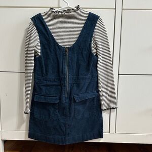 art class Black & Cream Striped Ruffle-Neck Knit Top